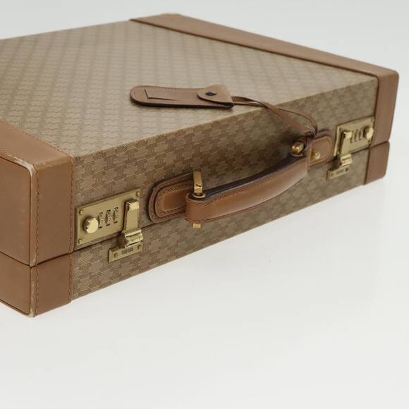 CELINE Attache Case Macadam Canvas Trunk Beige Gold - Picture 6 of 13